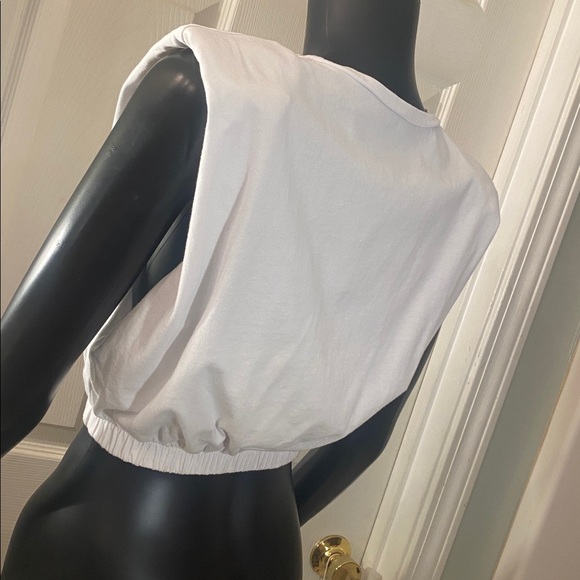 Zara White Sleeveless Crop Top - Picture 7 of 10